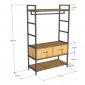 Tủ quần áo 120x50x200cm gỗ cao su KQA68066
