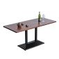 Bàn ăn chữ nhật 160x70cm gỗ tràm chân sắt đôi BA68221