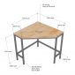 Bàn làm việc góc tường 75x75cm gỗ cao su CD68036