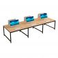 Bàn cụm 6 người 360x120cm gỗ cao su hệ URA HBUR009