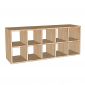 Kệ giày ô vuông 10 ngăn 110x30x45cm gỗ cao su KG68087