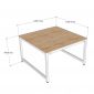 Bàn cụm 2 người 120x120cm gỗ cao su hệ URA HBUR007