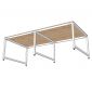 Bàn cụm 4 người 240x120cm gỗ cao su hệ URA HBUR008