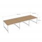 Bàn cụm 6 người 360x120cm gỗ cao su hệ URA HBUR009