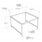 Chân sắt lắp ráp cho bàn cụm 2 chỗ 120x120cm hệ URA HCUR008