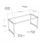 Bàn làm việc 160x70cm gỗ cao su hệ URA HBUR006