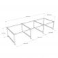 Bàn cụm 6 người 360x120cm gỗ cao su hệ URA HBUR009