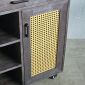 Bàn đảo bếp di động 80x40x85cm gỗ cao su mặt đá KISL005