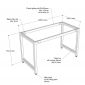 Bàn làm việc 120x60cm gỗ cao su hệ URA HBUR001