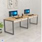 Cụm bàn 2 người có ngăn tủ 220x60cm gỗ cao su hệ Rectang HBRT097