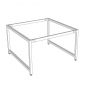 Chân sắt lắp ráp cho bàn cụm 2 chỗ 120x120cm hệ URA HCUR008