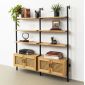 Kệ sách áp tường có tủ 149x30x180cm gỗ cao su KS68271
