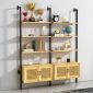 Kệ sách áp tường có tủ 149x30x180cm gỗ cao su KS68271