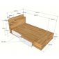 Giường ngủ 120x220cm gỗ cao su có hộc kéo GN68051