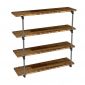 Kệ ống nước treo tường 4 tầng 120x35cm gỗ tràm PPF017