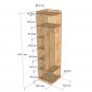 Kệ treo đồ góc tường 40x40x170cm gỗ cao su TQA68059
