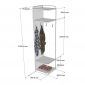 Kệ quần áo góc 40x40x170cm gỗ cao su TQA68057