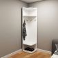Kệ quần áo góc 40x40x170cm gỗ cao su TQA68057