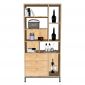 Kệ sách RINEL 80x35x170cm gỗ cao su KS68324