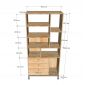 Kệ sách RINEL 80x35x170cm gỗ cao su KS68324