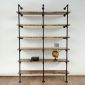 Kệ ống nước sắt tiện ren 6 tầng gỗ Tràm 160x40x220cm - PPF009