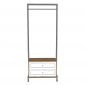 Giá treo quần áo có ngăn tủ 75x40x190cm gỗ cao su TQA68061