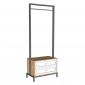 Giá treo quần áo có ngăn tủ 75x40x190cm gỗ cao su TQA68061