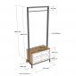 Giá treo quần áo có ngăn tủ 75x40x190cm gỗ cao su TQA68061