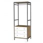 Kệ treo quần áo có ngăn tủ 80x50x200cm gỗ cao su TQA68062