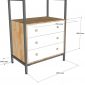 Kệ treo quần áo có ngăn tủ 80x50x200cm gỗ cao su TQA68062