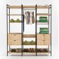 Kệ treo quần áo có ngăn kéo 200x45x22cm gỗ cao su KQA68061