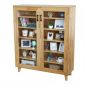 Tủ trưng bày cửa kính NOLAN 100x30x120cm gỗ cao su KTB68217