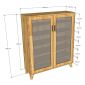 Tủ trưng bày cửa kính NOLAN 100x30x120cm gỗ cao su KTB68217