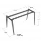 Bàn ăn chữ nhật 140x75cm gỗ plywood chân sắt hệ Tứ Giác Côn BA68232