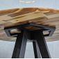 Bàn ăn tròn 120x120cm gỗ tràm chân sắt BA68227