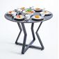 Bàn ăn tròn VERA 100cm gỗ cao su chân sắt BA68235