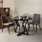 Bàn ăn tròn VERA 100cm gỗ cao su chân sắt BA68235