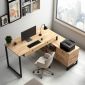 Bàn góc L chân tủ AVEL 140x120cm gỗ cao su BD68150
