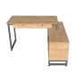 Bàn góc L chân tủ AVEL 140x120cm gỗ cao su BD68150