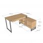 Bàn góc L chân tủ AVEL 140x120cm gỗ cao su BD68150