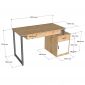 Bàn làm việc PODI 140x60cm gỗ cao su BD68149
