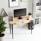 Bàn làm việc RONA 120x60cm gỗ cao su chân sắt CONE II BD68151