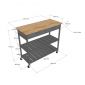 Kệ bếp di động PAXO 105x45x95 gỗ cao su KB68065