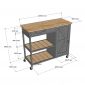 Kệ bếp di động REXO 105x45x95cm gỗ cao su KB68068