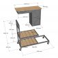 Kệ bếp di động REXO 105x45x95cm gỗ cao su KB68068