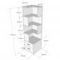 Kệ sách góc tường CUBIX 45x45x160cm gỗ cao su KGT68040