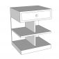 Tủ đầu giường KAIRO 40x35x50cm gỗ cao su TDG68058