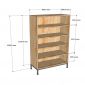 Tủ giày KADO 80x35x120cm gỗ cao su KG68089