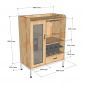Tủ rượu LIVO 80x40x105cm gỗ cao su KR68005