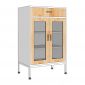 Tủ trang trí cửa kính VITRO 60x40x95cm gỗ cao su KTB68218